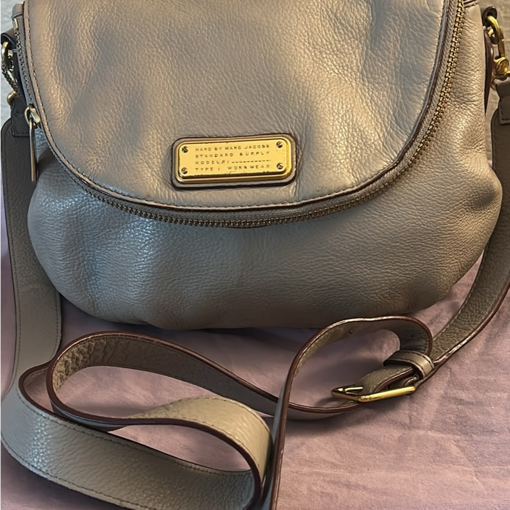 Marc Jacobs Taupe Leather Crossbody Bag